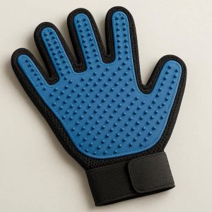 10 Enhanced Five Finger Pet Deshedding Glove For Hard To Reach Areas And Sensitive Skin Care Grooming