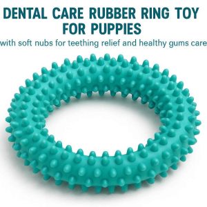 Dental Care Rubber Ring Toy For Puppies With Soft Nubs For Teething Relief And Healthy Gums Care