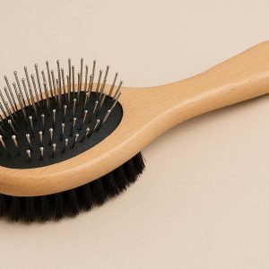 Double Sided Pet Pin And Bristle Brush For Daily Deshedding And Polishing All Hair Types