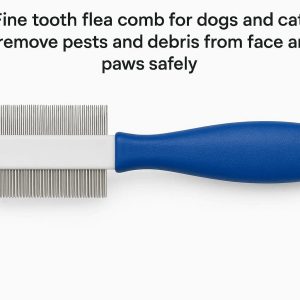 Fine Tooth Flea Comb For Dogs And Cats To Remove Pests And Debris From Face And Paws Safely
